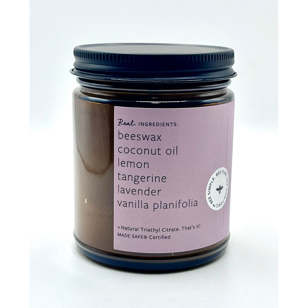 Lavender Vanilla Tangerine Beeswax Essential Oil Jar Candle