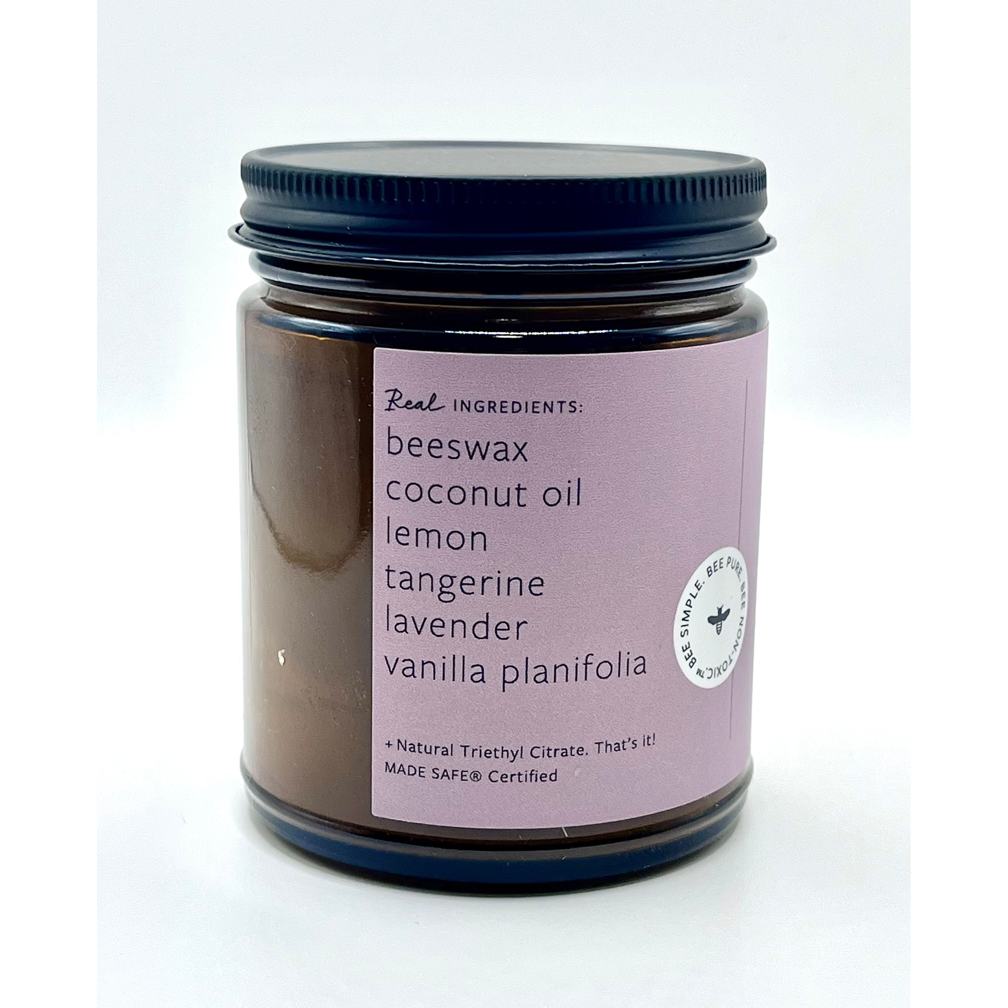Lavender Vanilla Tangerine Beeswax Essential Oil Jar Candle
