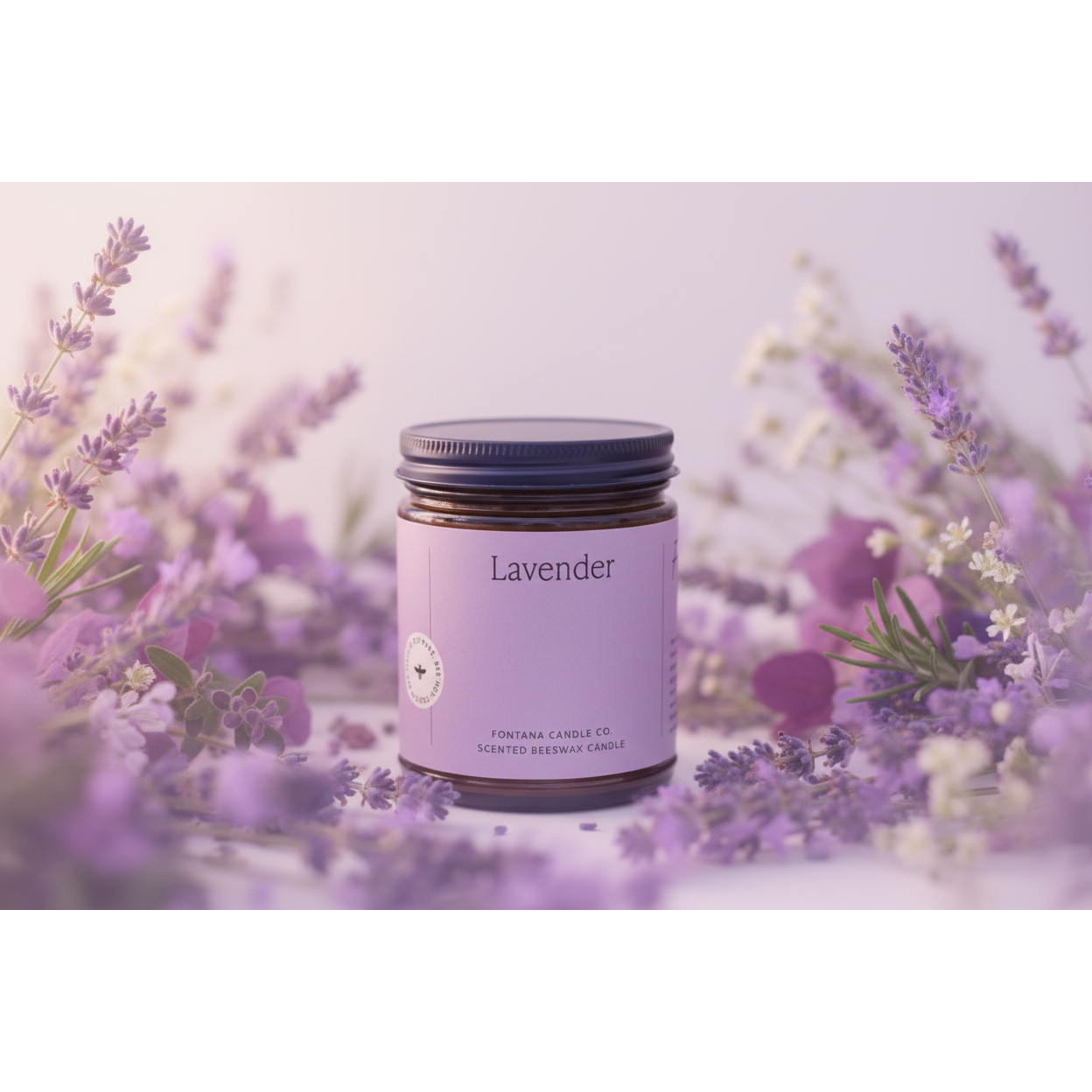 Lavender Beeswax & Essential Oil Jar Candle: Non-Toxic