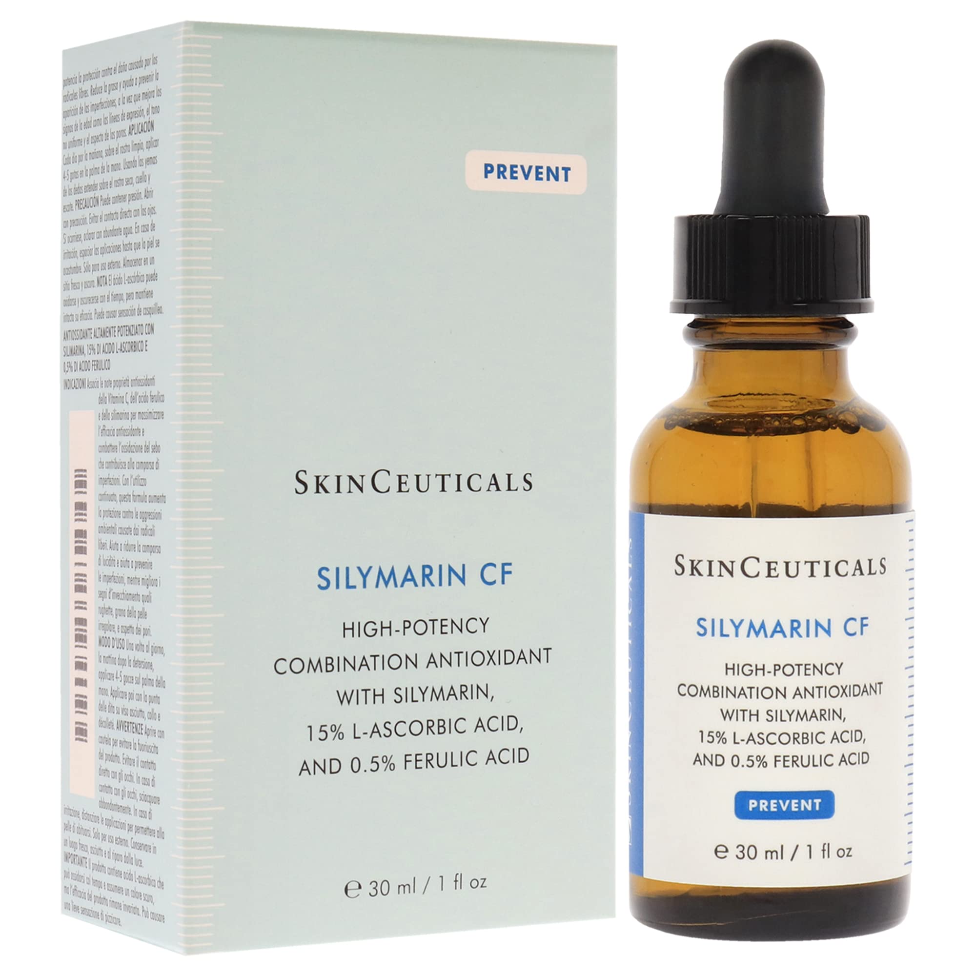 Skinceuticals Antioxidant Serum Silymarin CF - Vitamin C Serum for Anti-Aging & Acne-Prone Skin