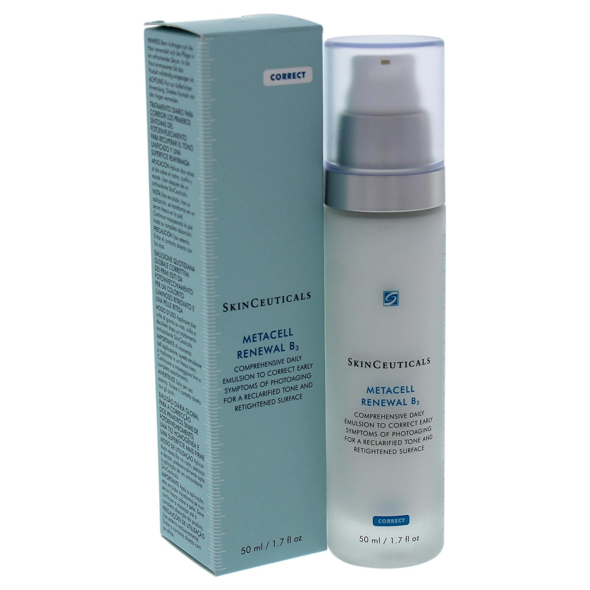 Skinceuticals Metacell Renewal B3 Crema facial antienvejecimiento - Hidratante diario para el tratamiento del fotoenvejecimiento, 50ml