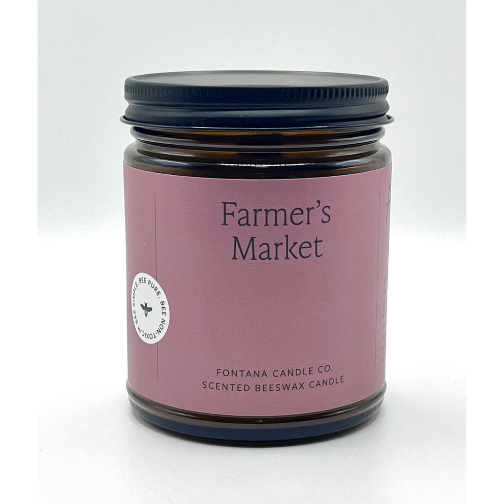 Farmer's Market Essential Oil Beeswax Jar Candle: Non-Toxic