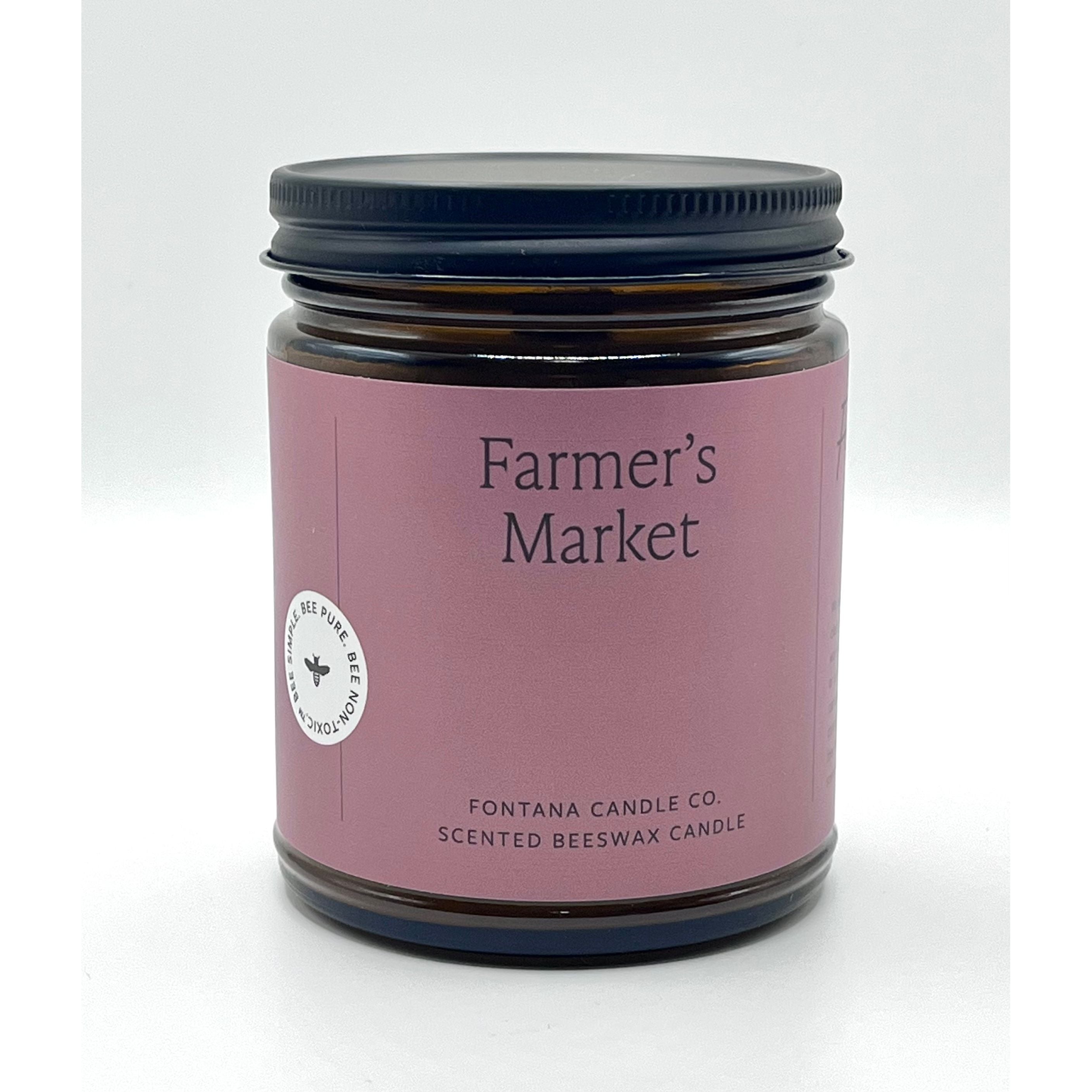 Farmer's Market Essential Oil Beeswax Jar Candle: Non-Toxic