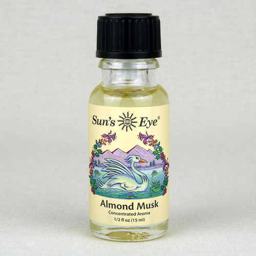 Bottle of Sun's Eye Almond Musk concentrated aroma on a light gray background Sun's Eye Scentsium