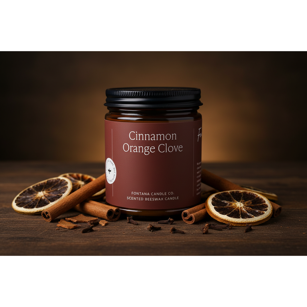  Cinnamon Orange Clove Essential Oil Jar Candle 