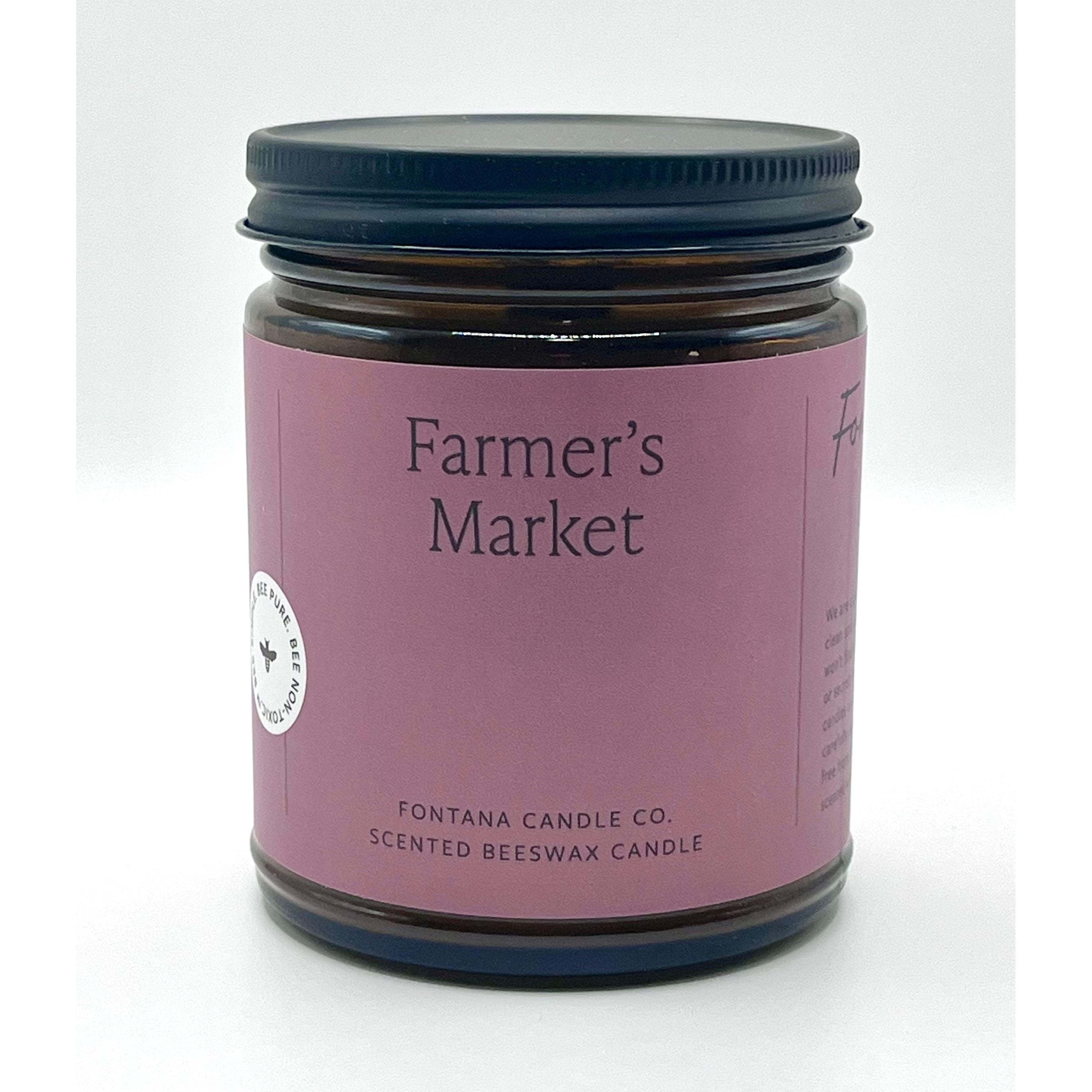 Farmer's Market Essential Oil Beeswax Jar Candle: Non-Toxic