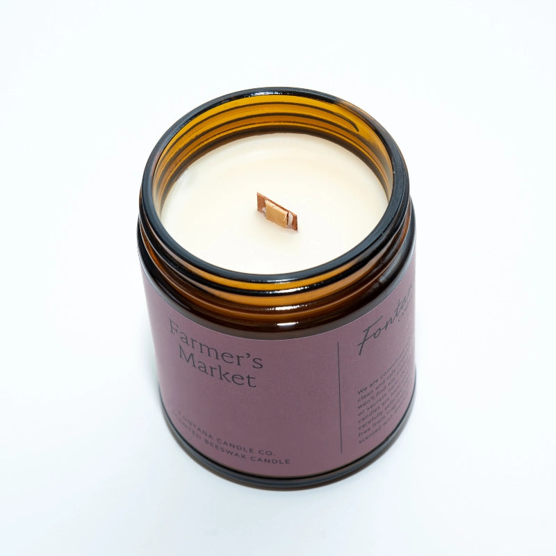 Farmer's Market Essential Oil Beeswax Jar Candle: Non-Toxic