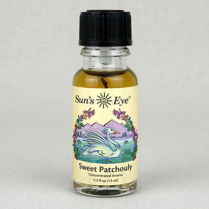 Bottle of Sun's Eye Sweet Patchouli aroma on a gray background Sun's Eye Scentsium Sun's Eye Scentsium
