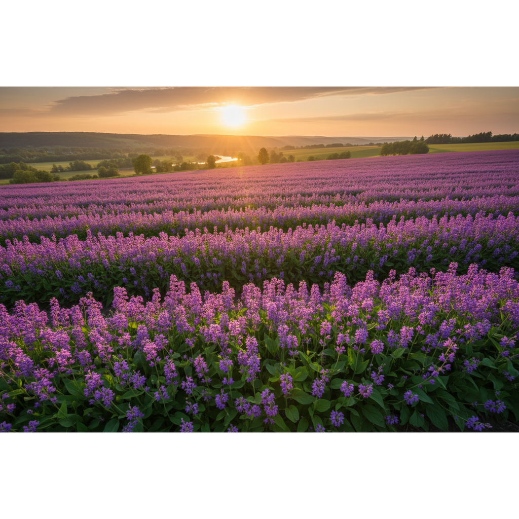 Sunset over a field of violets Sun's Eye Scentsium