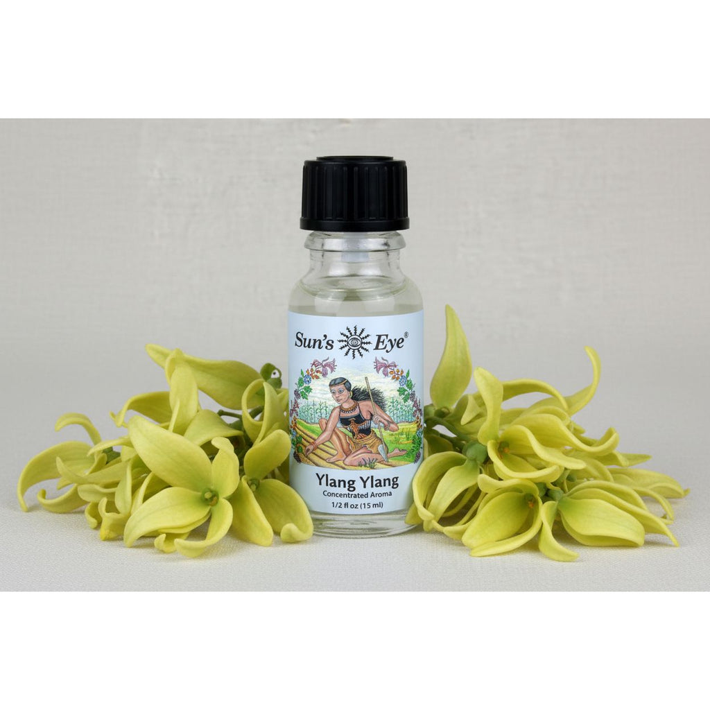 Bottle of Sun's Eye Ylang Ylang concentrated aroma on a light gray background Sun's Eye Scentsium