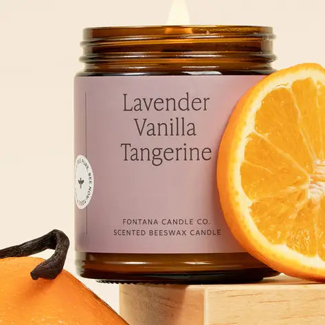Lavender Vanilla Tangerine Beeswax Essential Oil Jar Candle