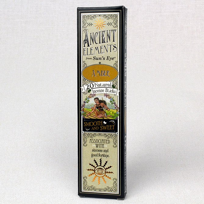Box of Ancient Elements Amber incense sticks on a white background