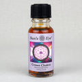 Bottle of Sun's Eye Crown Chakra concentrate aroma on a light gray background
