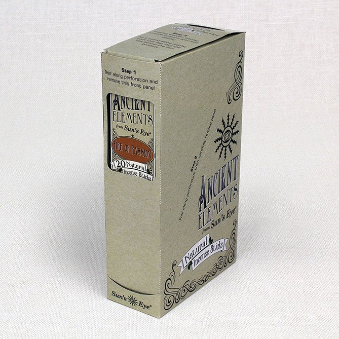Box of Ancient Elements Incense from Sun's Eve on a white background