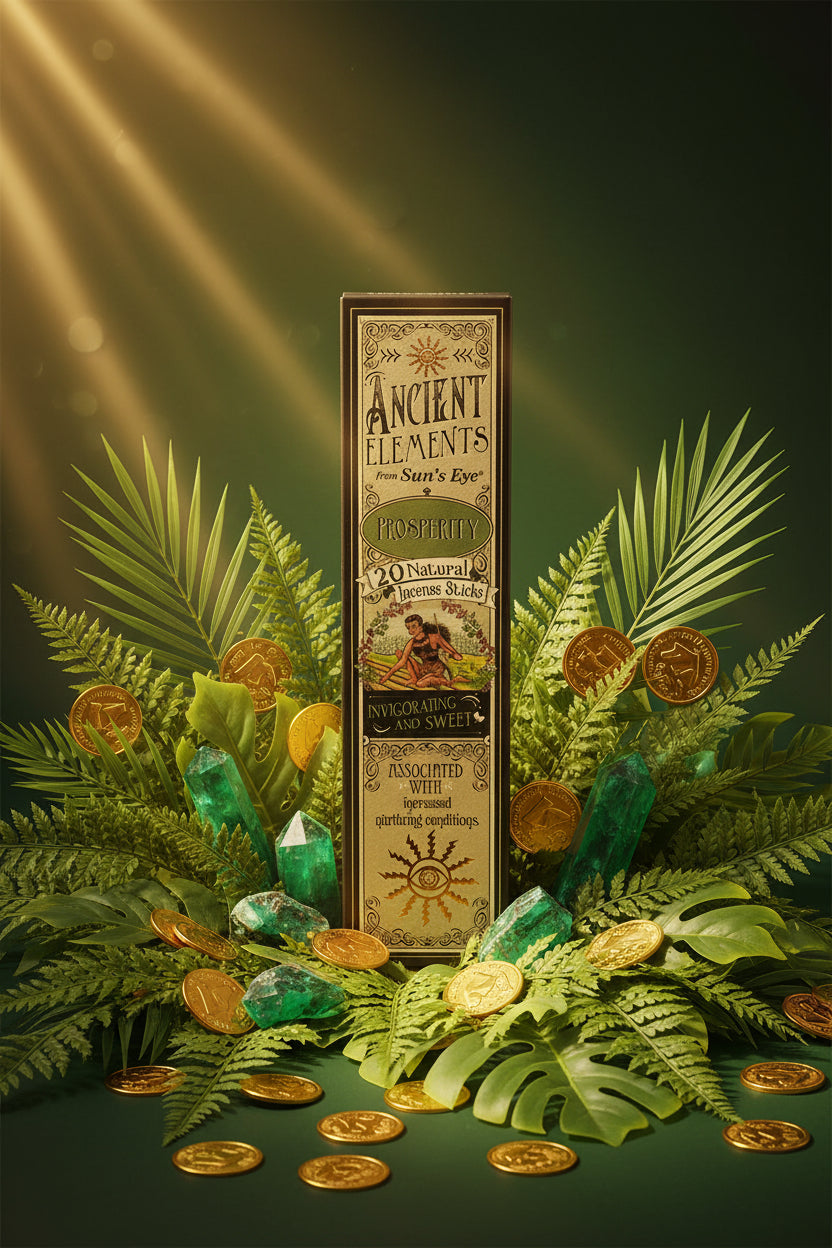 Box of Ancient Elements Prosperity Incense Blends on a white background