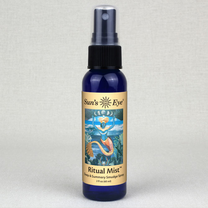 Sun's Eye Ritual Mist bottle on a light gray background