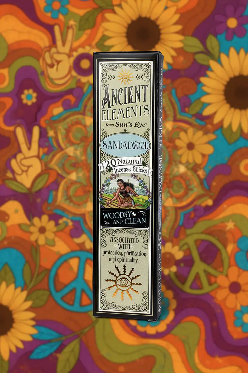 Box of Ancient Elements Sandalwood incense sticks on a white background Sun's Eye Scentsium