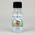Bottle of Sun's Eye Violet concentrated aroma on a light gray background